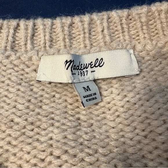 Madewell Chevron Sweater - Cream, Red, and Brown (fits snugly) - Picture 4 of 6